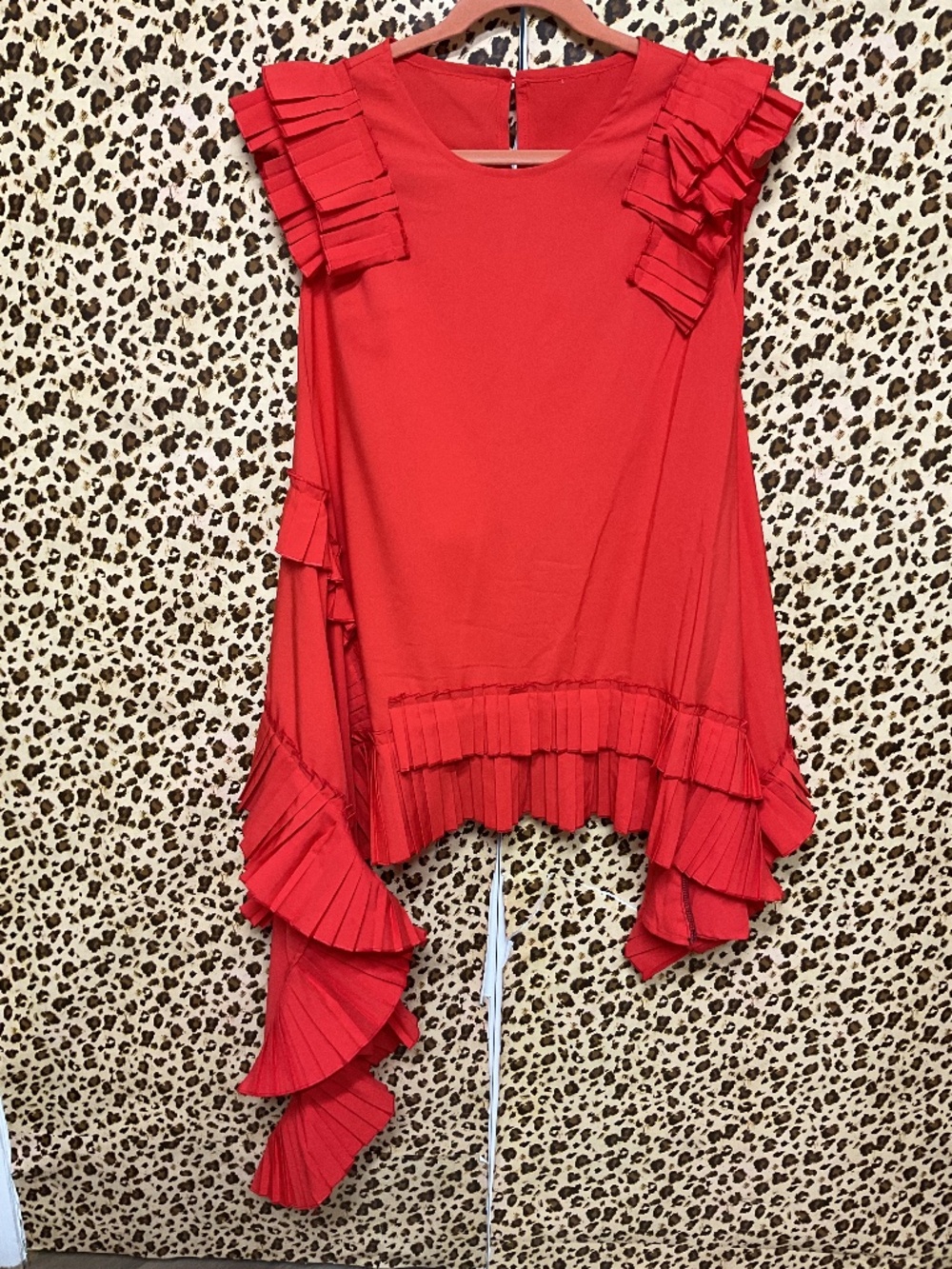 Orange ruffle shirt Medium